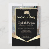 Glitter Graduation Cap, Confetti marmer Afstuderen Kaart (Voorkant)