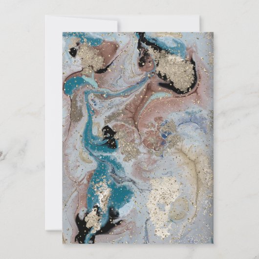 Glitter Graduation Cap, Confetti marmer Afstuderen Kaart (Achterkant)