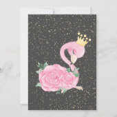 Glitter Graduation Cap,Confetti,Wine,Roze Flamingo Kaart (Achterkant)