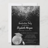 Glitter Graduation Cap, Disco Ball Confetti, Wine Kaart (Voorkant)
