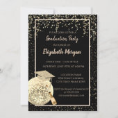 Glitter Graduation Cap, Disco Ball Confetti, Wine Kaart (Voorkant)