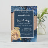 Glitter Graduation Cap, Disco Ball Marmer Agaat Kaart (Staand voorkant)