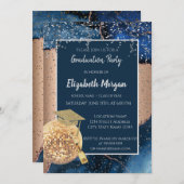 Glitter Graduation Cap, Disco Ball Marmer Agaat Kaart (Voorkant / Achterkant)