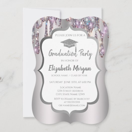 Glitter Graduation Cap, Drift Afstuderen Kaart (Voorkant)