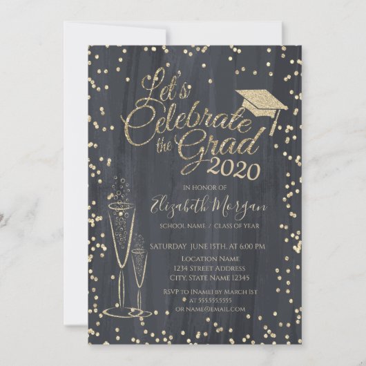 Glitter Graduation Cap, Glass Diamonds Afstuderen Kaart (Voorkant)