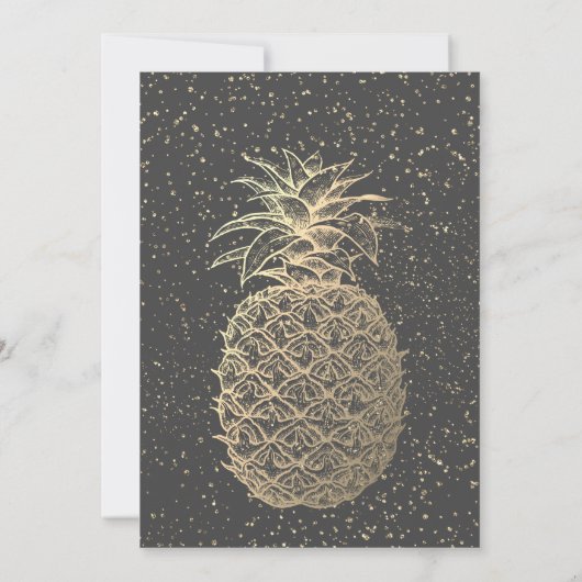 Glitter Graduation Cap, GoldPineapple, Confetti Af Kaart (Achterkant)