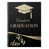 Glitter Graduation Cap, Klasse 2019 Notitieboek (Voorkant)