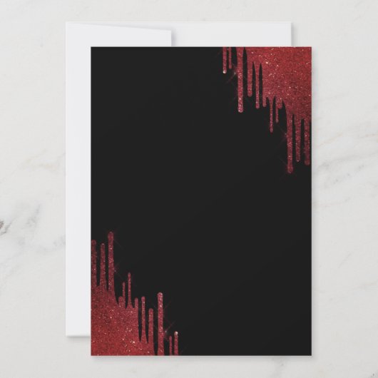 Glitter Graduation Cap, Red Drives Black Afstudere Kaart (Achterkant)