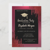 Glitter Graduation Cap, Red Drives Red Afstuderen Kaart (Voorkant)