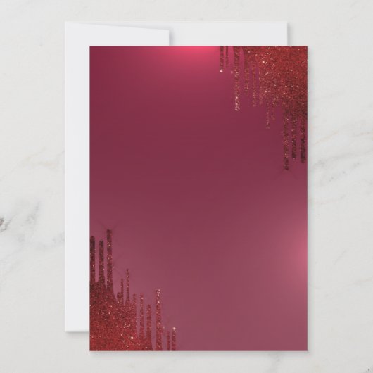 Glitter Graduation Cap, Red Drives Red Afstuderen Kaart (Achterkant)