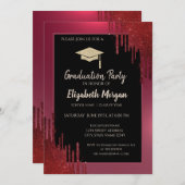 Glitter Graduation Cap, Red Drives Red Afstuderen Kaart (Voorkant / Achterkant)