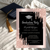 Glitter Graduation Cap, Roos Gold Drivers, zwart Kaart