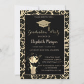 Glitter Graduation Cap SwirlsGraduation Party Kaart (Voorkant)