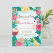 Glitter Graduation Cap,Tropisch Afstuderen Kaart (Staand voorkant)