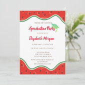 Glitter Graduation Cap,Watermeloen Afstuderen Kaart (Staand voorkant)