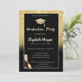 Glitter Gradup, Confetti, wijn, glas Kaart (Staand voorkant)