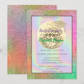 Glitter Gradup, Disco Ball, kleurrijk Kaart (Voorkant / Achterkant)