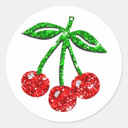 GLITTER GRAPHICS FOODS FRUITS RONDE STICKER (Voorkant)