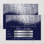 Glitter Gray Silver Blue Navy Certificate Gift (Voorkant / Achterkant)