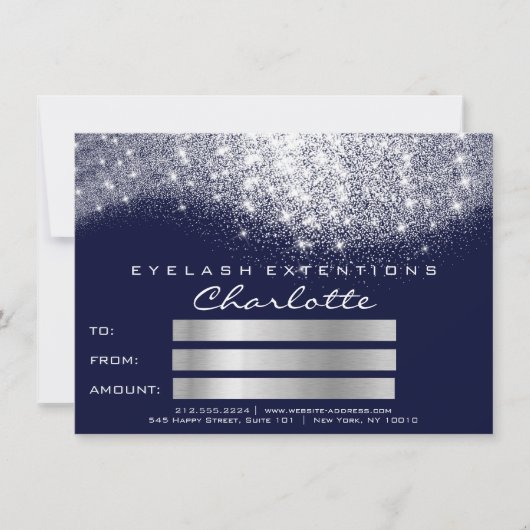 Glitter Gray Silver Blue Navy Certificate Gift (Voorkant)