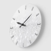 Glitter Gray Silver Gray Monochrome Metallic Lux Grote Klok (Hoek)