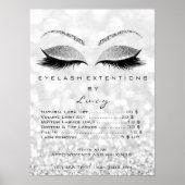 Glitter Gray Silver Makeup Eyes Lasht Price List Poster (Voorkant)