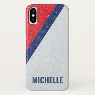 Glitter GRAY SILVER RED NAVY| Girly Lady Boss Case-Mate iPhone Case