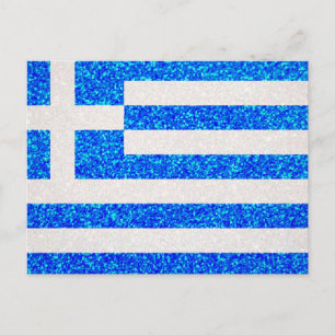 Glitter Greece flag briefkaart