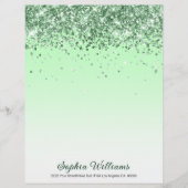 Glitter Green Briefhoofd (Voorkant)