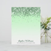 Glitter Green Briefhoofd (Staand voorkant)