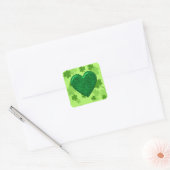 Glitter Green Heart en Shamrock Square Stickers (Envelop)