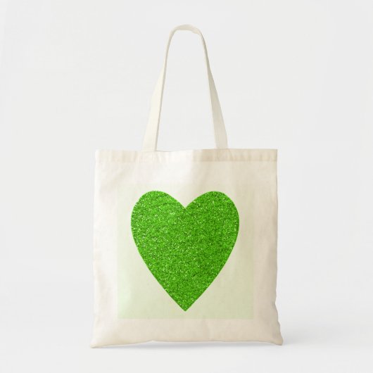 Glitter Green Heart Wedding Tote Bag (Voorkant)