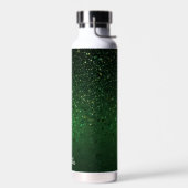 Glitter Green Monogram Naam Gepersonaliseerd Waterfles (Links)