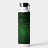 Glitter Green Monogram Naam Gepersonaliseerd Waterfles (Achterkant)