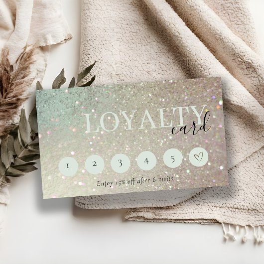 Glitter Green Pink Aqua S 6 Punch Loyalty Visitekaartje