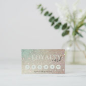 Glitter Green Pink Aqua S 6 Punch Loyalty Visitekaartje (Staand voorkant)