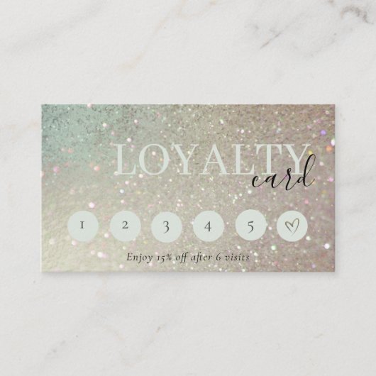 Glitter Green Pink Aqua S 6 Punch Loyalty Visitekaartje (Voorkant)