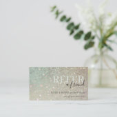 Glitter Green Pink Aqua Shimmer Verwijs een vriend Visitekaartje (Staand voorkant)