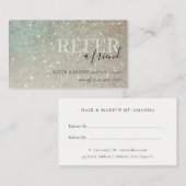Glitter Green Pink Aqua Shimmer Verwijs een vriend Visitekaartje (Voorkant / Achterkant)