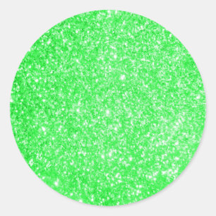 Glitter Green Ronde Sticker