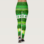 Glitter green, Shamrock, klaver Patrick's day Leggings (Achterkant)