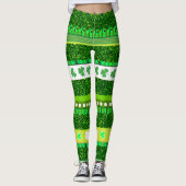 Glitter green, Shamrock, klaver Patrick's day Leggings (Voorkant)