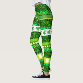 Glitter green, Shamrock, klaver Patrick's day Leggings