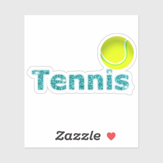 Glitter Green Tennis met Tennis Ball Sticker (Vel)