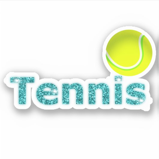 Glitter Green Tennis met Tennis Ball Sticker (Voorkant)