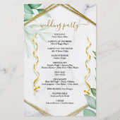 Glitter Greenery Elegant Photo Wedding Programme (Achterkant)