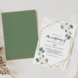 Glitter Greenery Eucalyptus de bruiloft van Kaart