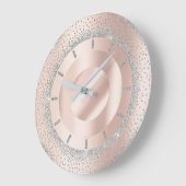 Glitter Grey Roos Gold Metal Blush Beauty Lux Grote Klok (Hoek)