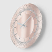 Glitter Grey Roos Gold Metal Blush Crystals Grote Klok (Hoek)