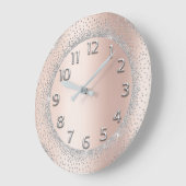 Glitter Grey Roos Gold Numbers Blush Beauty Lux Grote Klok (Hoek)